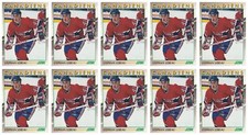 (10) 1991-92 Score Young Superstars Hockey #7 Stephan Lebeau Card Lot Canadiens