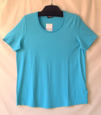 Samoon Shirt Gerry Weber Basic Damen T-Shirt Türkis-Blau Neu Gr.46