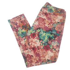 LuLaRoe Tall  Curvy Leggings Womens Multicolor Floral High Rise Stretch Ankle