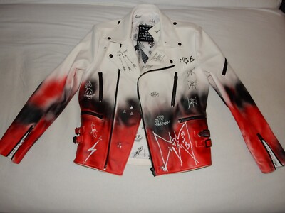 MJB Marc Jacques Burton Lederjacke handpainted  Harrods + Philipp Plein Katalog
