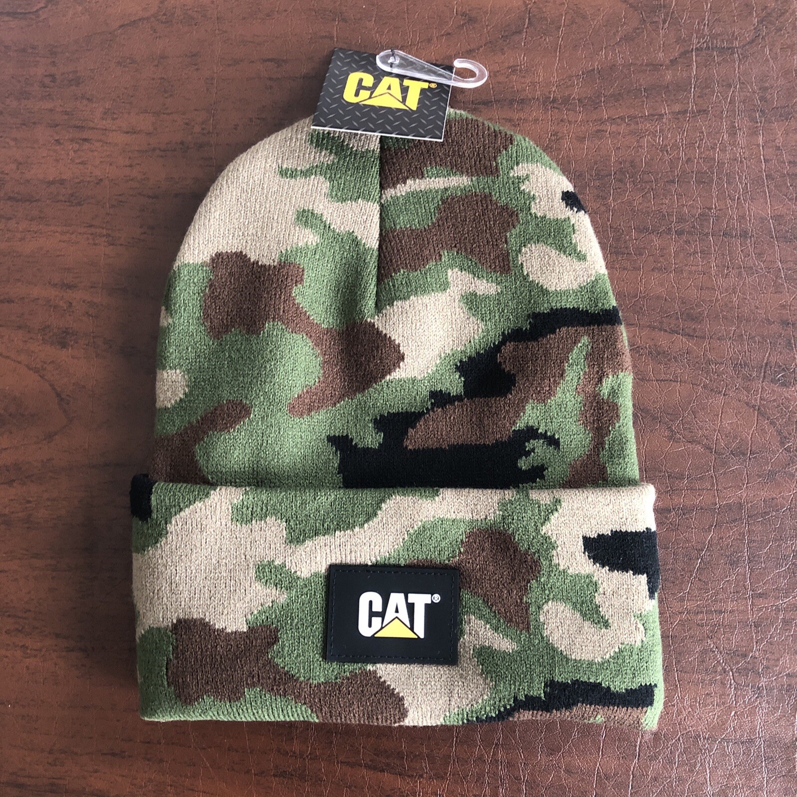 Caterpillar Camo Beanie Knit Cap One Size Men's Winter Hat Cat Camouflage