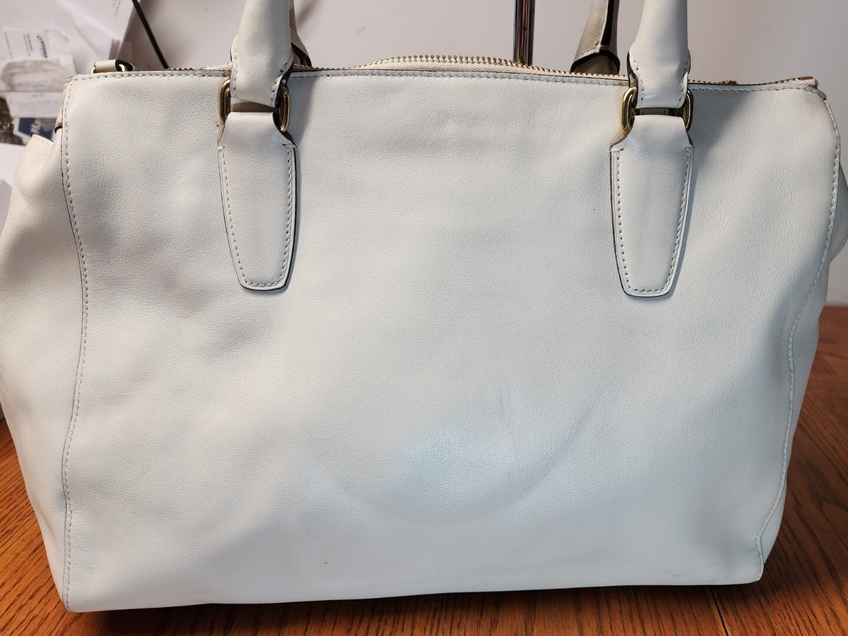 COACH LEGACY LEATHER LARGE HARPER TRIPLE ZIP SATCHEL IVORY #25356