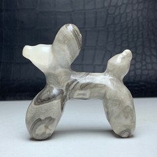 Natural Crystal Mineral Specimen shellstone .Hand Carved . The Dog.