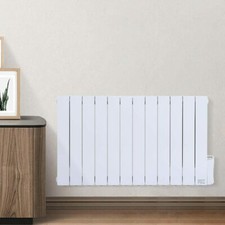Aluminu Wall Mounted Electric Heater Oil Filled Panel Radiator w/Themostat Timer