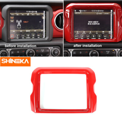 Red 8.4 Inch GPS Navigation Screen Cover Trim For Jeep Wrangler JL Rubicon 18-23