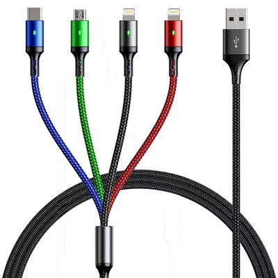 Multi Charging Cable 4A Multi Charging Cord Braided 4 in 1 5Ft 2Pack