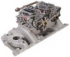 Edelbrock Rpm Dual-quad Manifold Carburetor Kitbig Block Chevy Oval Port