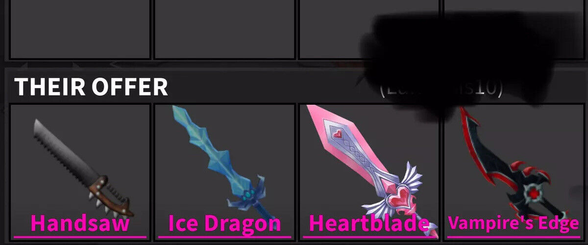 Mm2 SET BUNDLE HEARTBLADE ICEFLAKE SET BIOBLADE PRISMATIC FROSTBITE ECT