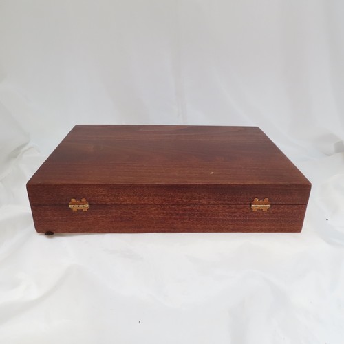 Vintage Anlaufgeschützt Holz Silberbesteck Besteck Holz Aufbewahrungstruhe Box 71 - Bild 8 von 9