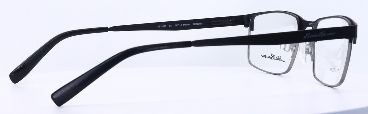 Eddie Bauer Eb32029 Bk Black Authentic Eyeglasses 53-18 Eddie Bauer EB32030 BK Black Mens Titanium Rectangular  main image 2