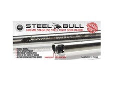 Madbull Airsoft 6.03mm Steel bull barrel.  Choose an available length