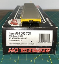 Atlas 20 000 708 Trainman Line TTX Road 81081 Flat Car HO Scale