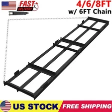 4/6/8 Ft Drag Harrow Driveway Grader Landscape Power Rake for ATV UTV Tractor