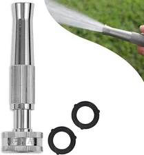 Morvat Nickel Plated Brass Metal Twist Garden Hose Nozzle