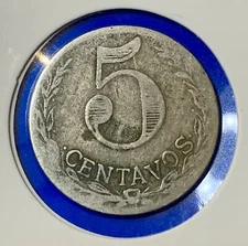 1921 Colombia 5 Centavos Leper Colony KM#L11 Copper-Nickel Low Mintage Coin