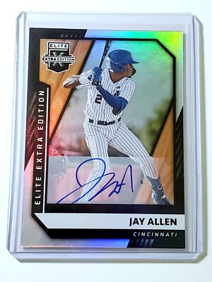 Jay Allen 2021 Panini Elite Extra Edition On-Card Auto #30 Cincinnati Reds