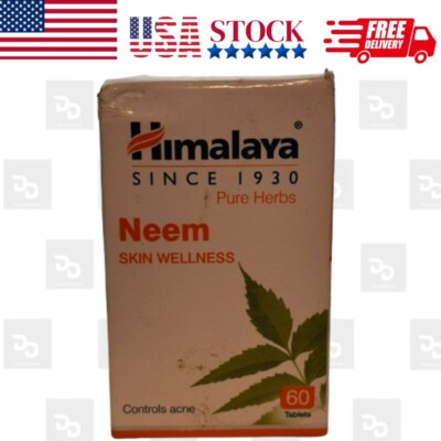 Himalaya Wellness Neem, 60 Tablet | Pure Herbs for Skin Wellness, free shipping
