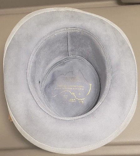 Australian Drover Hut aus echtem geteiltem Leder neu mit Etikett groß Gr. 7 Perth blau - Bild 8 von 13