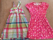 Girls H M H  M Size 5-6 Dress Lot Pink Plaid
