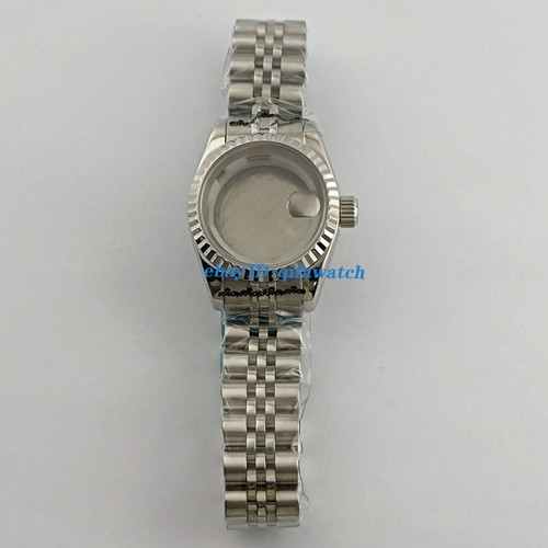 26mm silver woman watch dial hands case sapphire glass fit NH05 NH06 movement - Picture 3 of 14