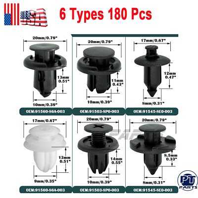 For Honda Element CR-Z CRZ Trim Panel Clips Bumper Fender Fastener Push Rivets