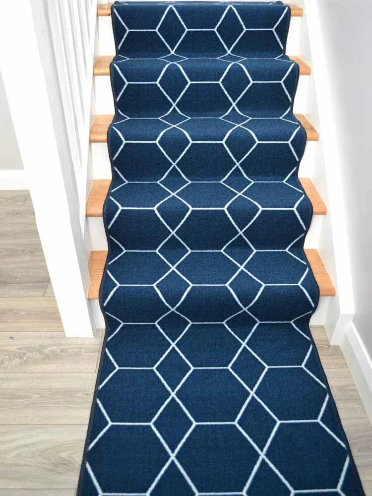 Stair Runner Narrow Rugs Really Long Blue Stairway Carpets Dark Navy Rugs  Cheap | eBay
