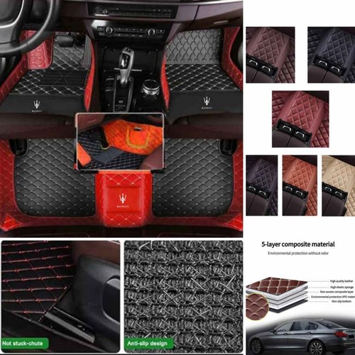 For Maserati Carpets Car Floor Mat Waterproof All Weather Front & Rear Custom - Foto 9 di 34