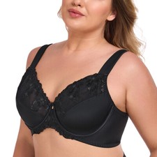 Women's Full Cup Floral Lace Underwired Bra Plus Size Non Padded Comfort Bra