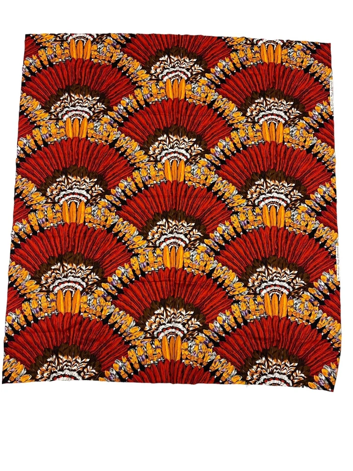 "Tocado indio nativo americano rojo por Alexender Henry tela de algodón 47"" X 44""" Foto 2 de 4