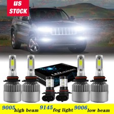 For Jeep Grand Cherokee 1999-2004 6x Led Headlight Bulbs Hilow Beam Fog Lights