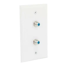 SatelliteSale Coaxial Duplex Wall Plate White Screws Included