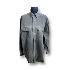 Vintage Carhartt Canvas Military Green Button Up Shirt