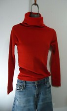 NOS VTG womens TURTLE NECK SWEATER top S RED