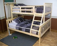 MISSION STYLE TWIN OR FULL BUNK BEDS *Naturally Unfinished*  AMISH MADE in USA