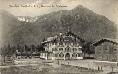Postcard Neuhaus Schliersee in Upper Bavaria, Terofal's Gasthof zur Post - 4998515