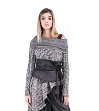 Etna Maar Flat Front Wrap Belt Brown O/S NWT 