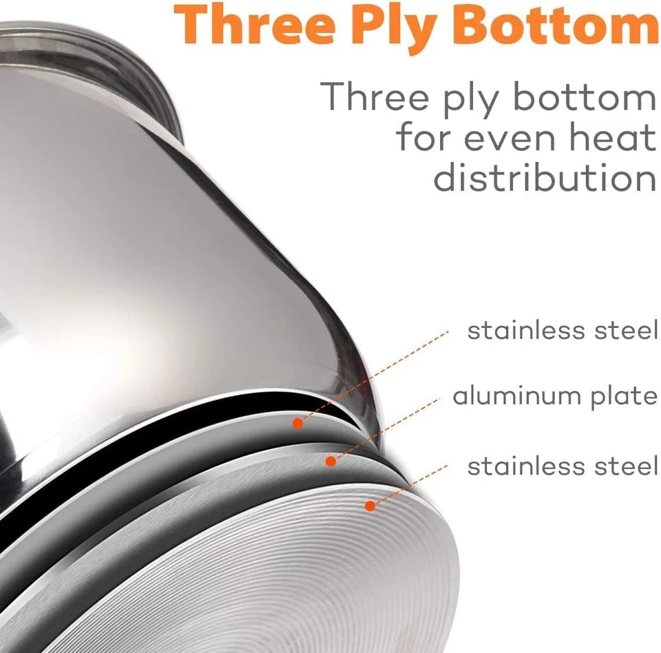 Olla interior de acero inoxidable Goldlion compatible con Ninja Foodi 8 8 cuartos  Foto 3 de 4