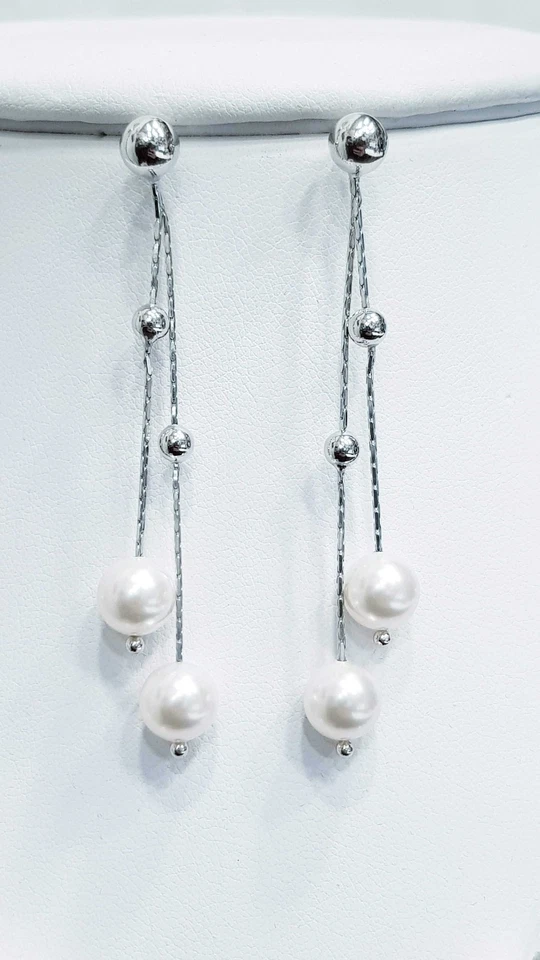 PARURE PERLA PENDENTE ARGENTO RODIATO BIANCO - S.VALENTINO NATALE PASQUA - Immagine 2 di 3