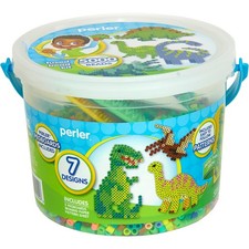 Perler Dinosaur Craft Bead Bucket Activity Kit, 5004 pcs 5000 Beads,