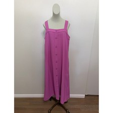 Everlane GoWeave Picnic Dress 4 Magenta Midi Button Front. Size 12
