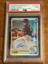 2020 Bowman Draft - Chrome Picks Autographs Owen Caissie PSA 9 Black /75 AUTO