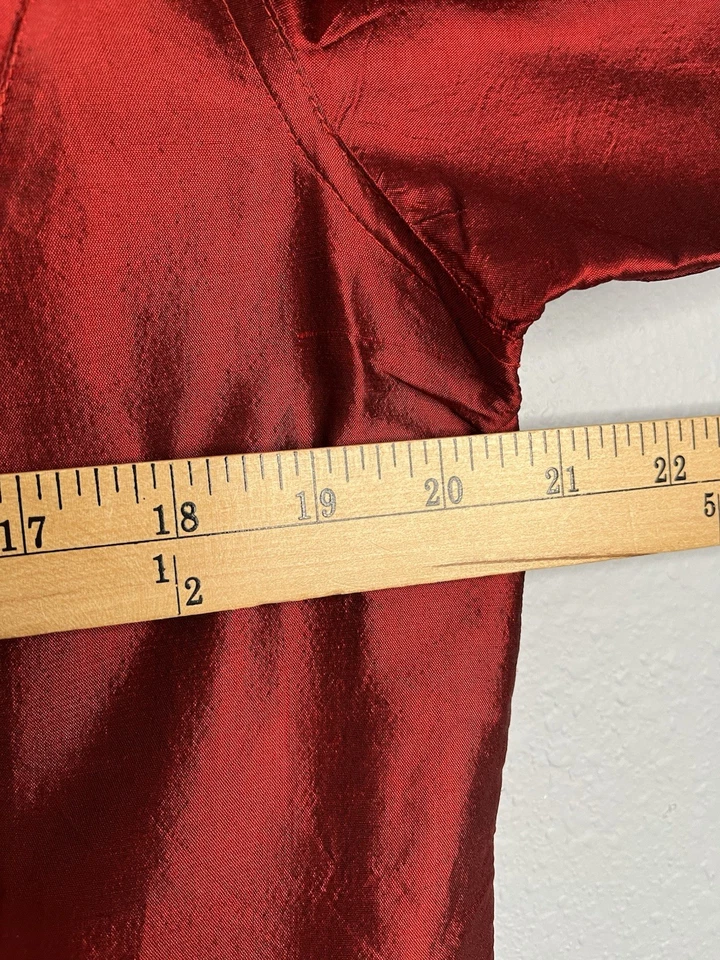 Camisa túnica para mujer Chico 100 % seda roja con botones talla 2 Foto 4 de 4