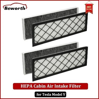 4PCS Cabin Air Filter HEPA for Tesla Model Y Juniper 2025 2024 Air Intake Filter