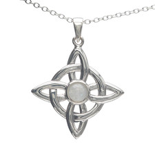 Colgante nudo de bruja con piedra luna plata de ley 925 espiritual