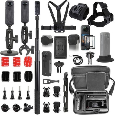Accessories Kit Carrying Case Mounts Selfie Stick Chest Strap Head