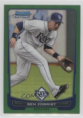 2012 Bowman Chrome Rack Pack Green Refractor Ben Zobrist #220 t6r