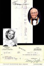 Dinah Shore Check issued to and endorsed by Norman Lear - 1978 dated Autograph