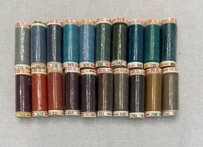 Lot Of 20 Spools METTLER METROSENE PLUS THREAD Blue Gray Brown Green Swiss Made