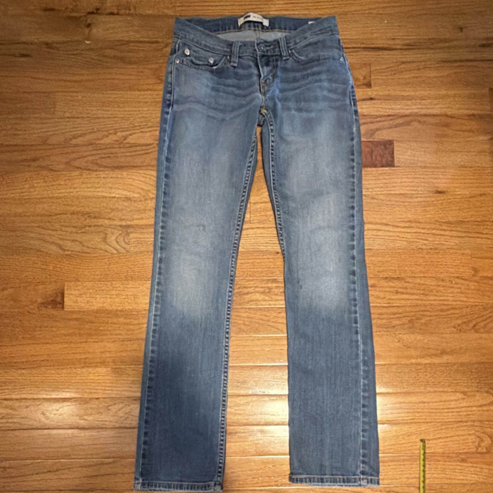 Levi's Straight Blue Denim Jeans Regular Low Rise 5-Pocket Button Zip Women