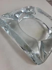 Vintage Blenko Glass Ashtray Clear Large Heavy Handblown Glass